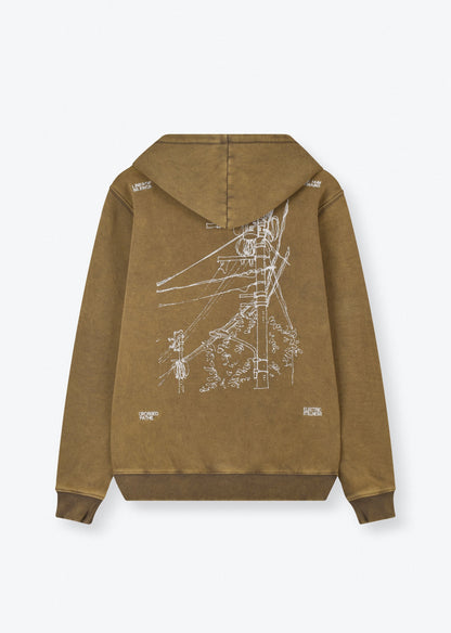 WASHED PRINTED HOODIE
