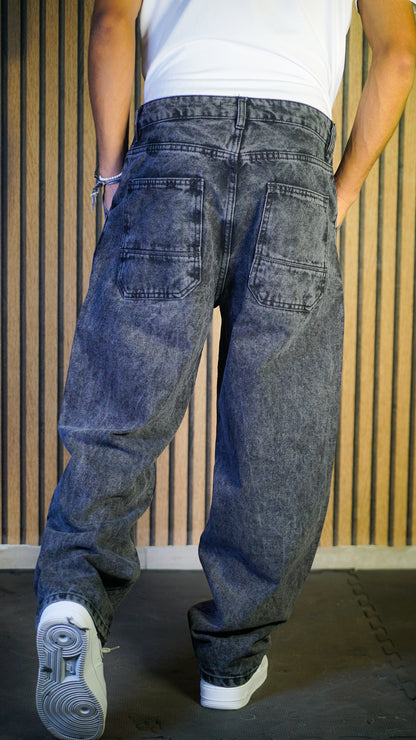 BAGGY JEANS GRIS NOIR