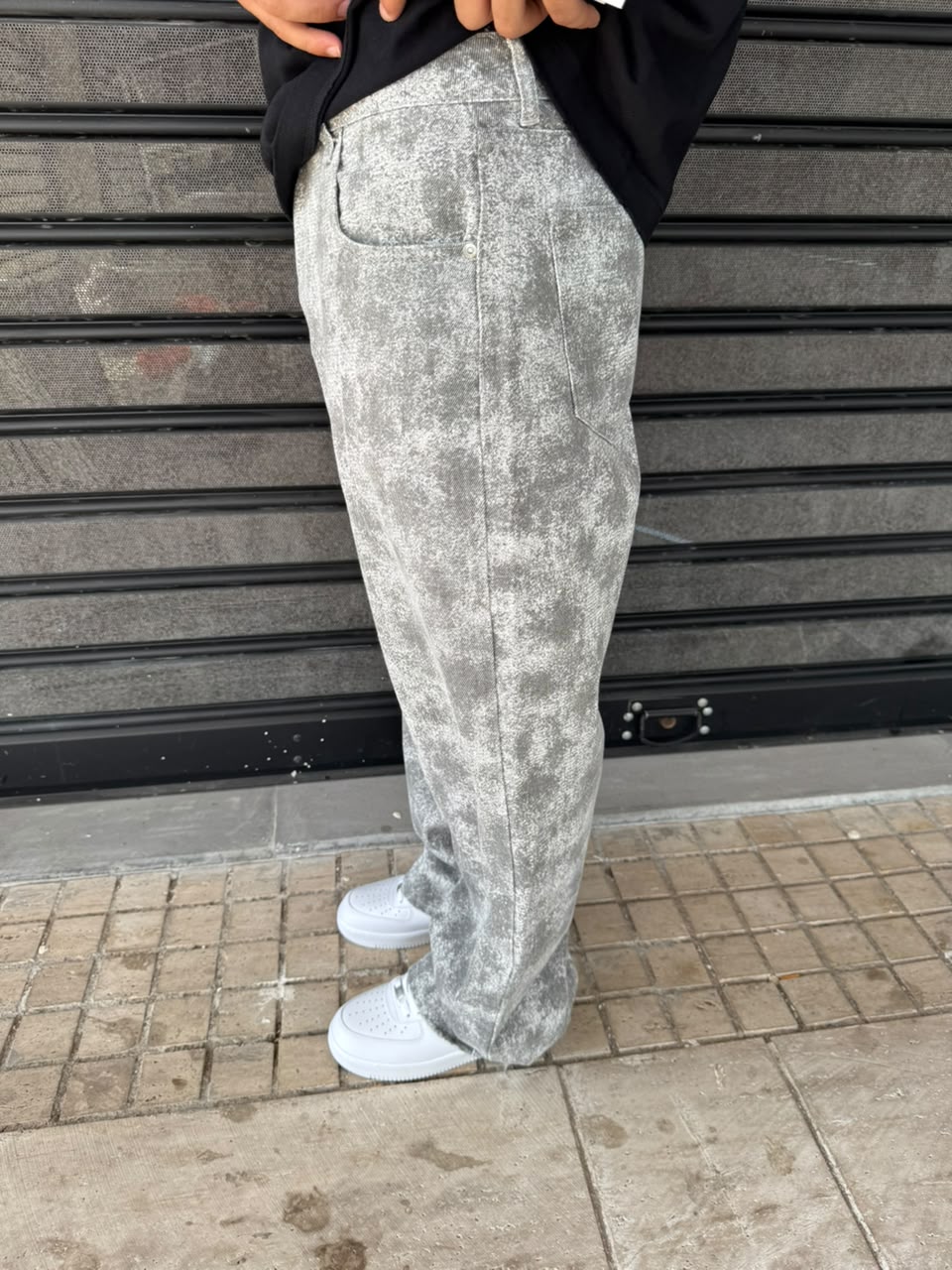 BAGGY JEANS IMPRIME TCHATCHA GREY