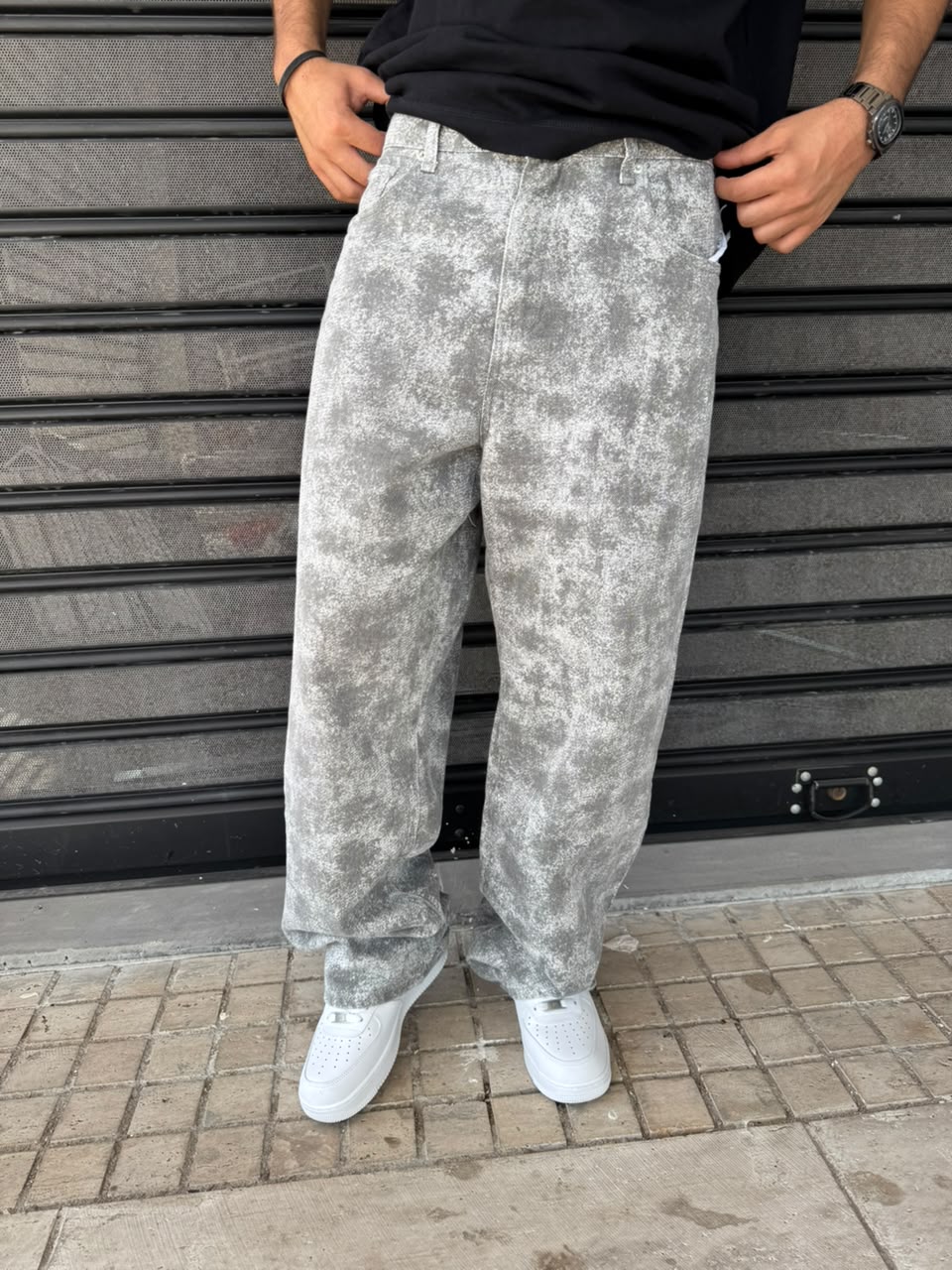BAGGY JEANS IMPRIME TCHATCHA GREY