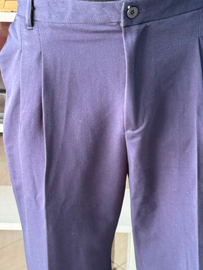 PLEATED WIDE LEG TROUSERS