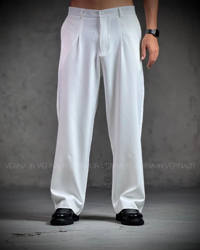 PLEATED WIDE LEG TROUSERS