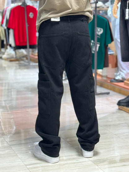 CARGO JEANS DOUBLE POCHE NOIR