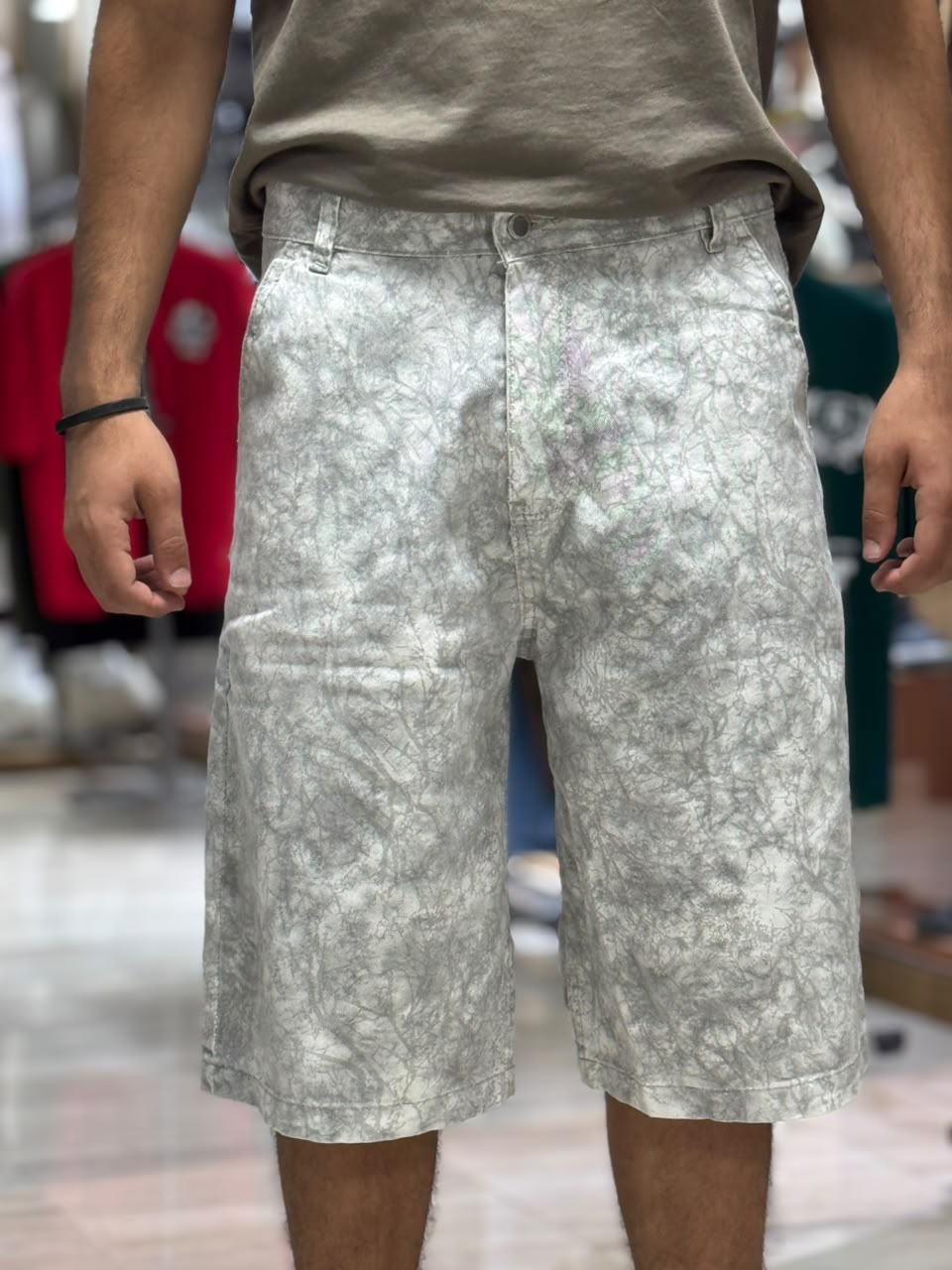 SHORT JEANS IMPRIME TCHATCHA GREY