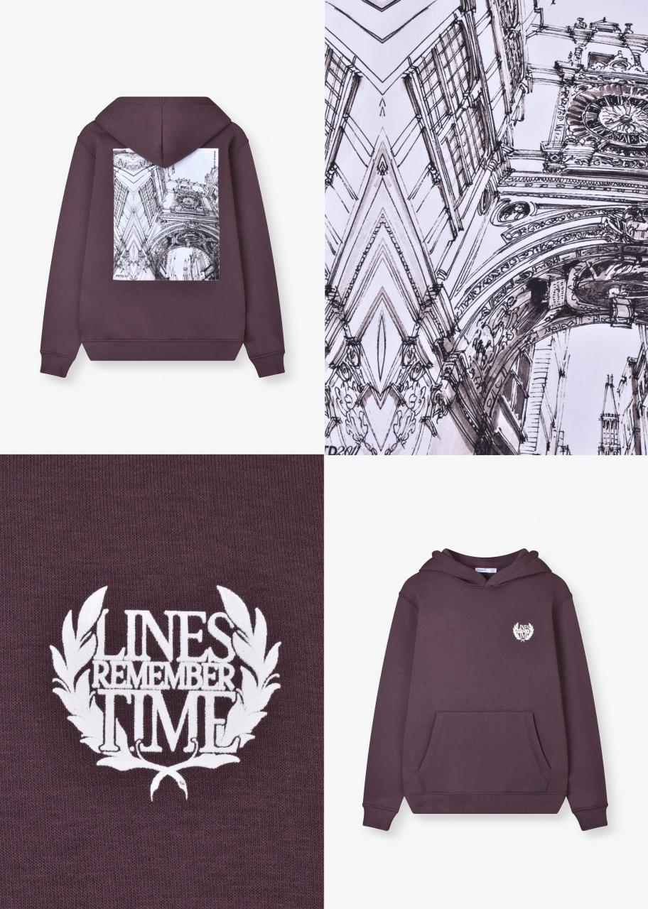 PRINTED PATCH BOXYFIT HOODIE