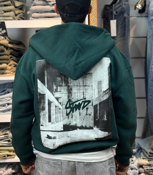 STWD PRINTED HOODIE GREEN
