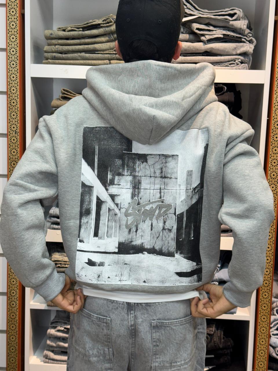 STWD PRINTED HOODIE GRIS