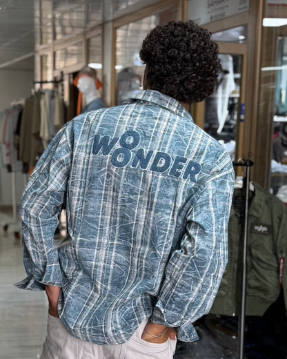 Monochrome Plaid Snap Overshirt