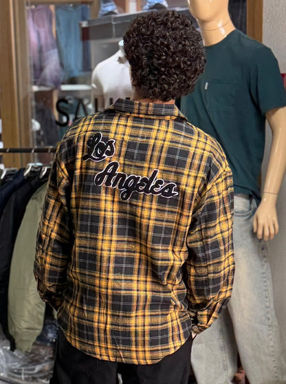 Monochrome Plaid Snap Overshirt
