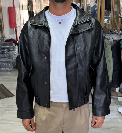 CLASSIC LEATHER ZIP BOMBER