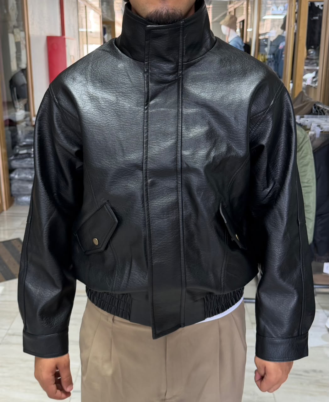 CLASSIC LEATHER ZIP BOMBER