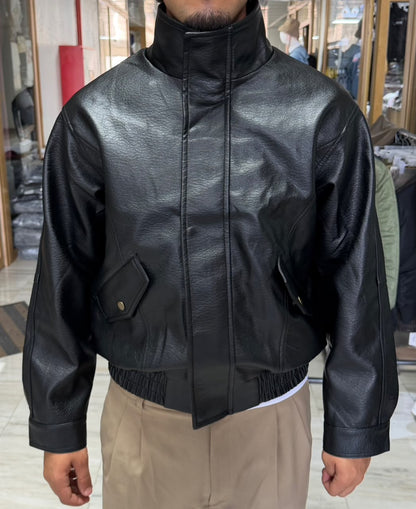 CLASSIC LEATHER ZIP BOMBER