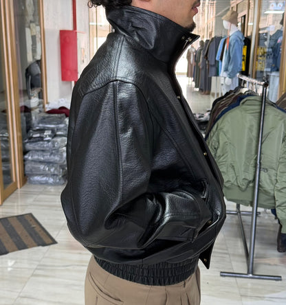 CLASSIC LEATHER ZIP BOMBER