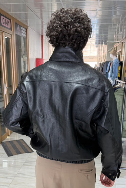 CLASSIC LEATHER ZIP BOMBER
