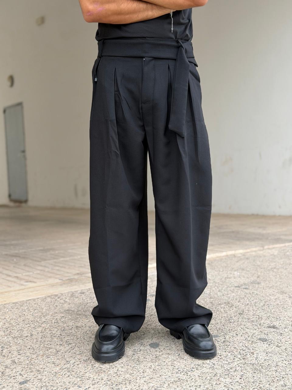 BLACK TROUSERS WIDE LEG